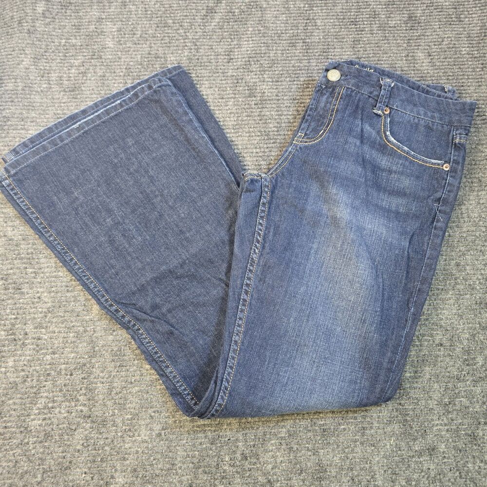American Eagle Flared Low Rise Jeans Size 10 (32x31) Dark Wash Y2K Retro Vintage